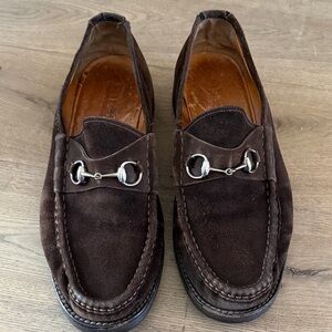 Gucci Men's Brown Suede Loafers Size 12